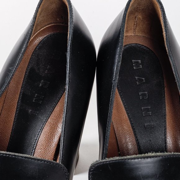Marni Heeled Platform Leather Moccasins - Picture 9 of 9